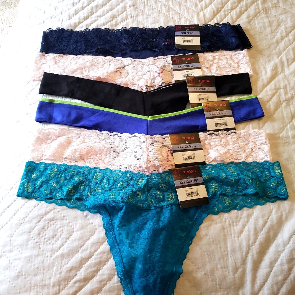 6- size 2x Nobo Thong panties
